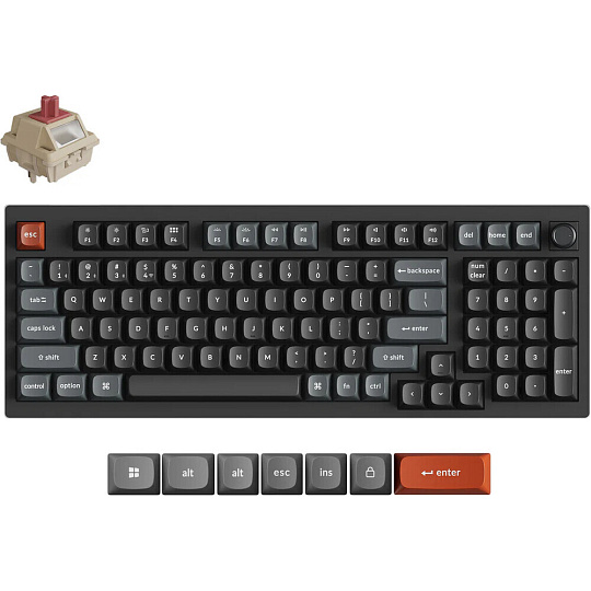 Keychron V5 Ultra 8K Keychron Silk POM Red bezdrátová herní klávesnice (US) černá