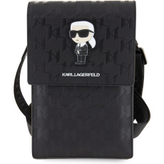 Karl Lagerfeld Saffiano Monogram Ikonik NFT Wallet Bag pouzdro černé