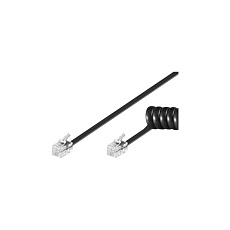 PremiumCord RJ14/RJ14 telefonní kabel 2m černý