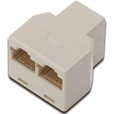 PremiumCord RJ45/2x RJ45 redukce béžová