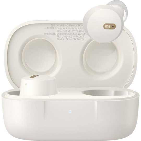 Baseus Bowie E18 bezdrátová sluchátka bílá