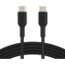 Belkin BOOST Charge Braided USB-C/USB-C odolný kabel, 1m, černý