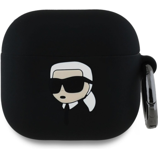 Karl Lagerfeld 3D Logo NFT Karl Head silikonové pouzdro AirPods 4 černé