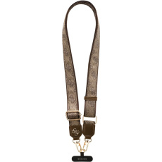 Guess Crossbody popruh PU 4G Metal Logo hnědý