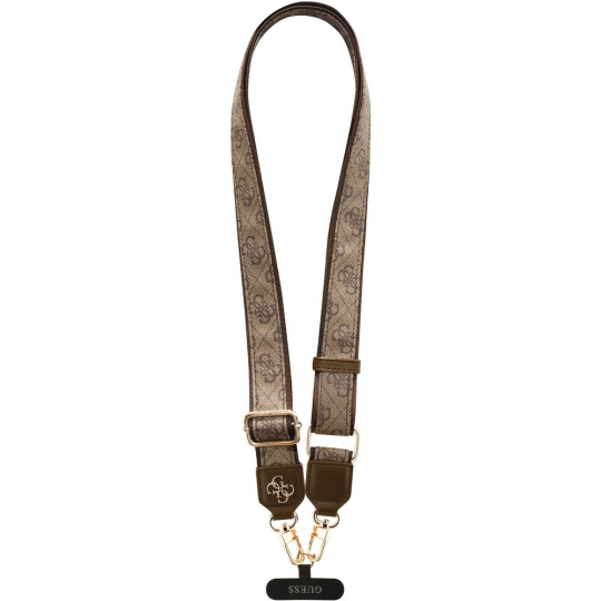 Guess Crossbody popruh PU 4G Metal Logo hnědý Guess Crossbody popruh PU 4G Metal Logo hnědý