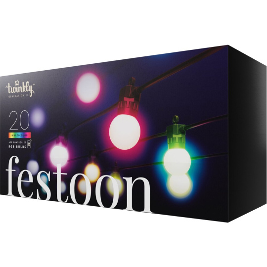 Twinkly Festoon Multi-Color 20 ks chytré žárovky G45 10m
