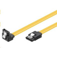 PREMIUMCORD 0,3m SATA 3.0 datový kabel 1.5GBs / 3GBs / 6GBs, kov.západka, 90°