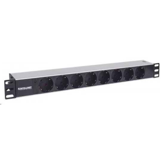 Intellinet 19" 1.5U Rackmount 8-Way Power Strip - German Type, rozvodný panel, 8x DE zásuvka, 1.6m kabel