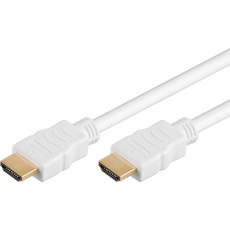 PremiumCord HDMI High Speed + Ethernet kabel,bílý, zlacené konektory, 3m