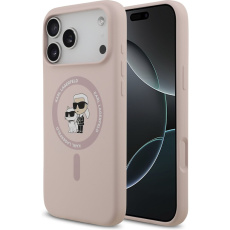 Karl Lagerfeld Liquid Silicone Karl and Choupette MagSafe kryt iPhone 17 Pro Max růžový Karl Lagerfeld Liquid Silicone Karl and Choupette MagSafe kryt iPhone 17 Pro Max růžový