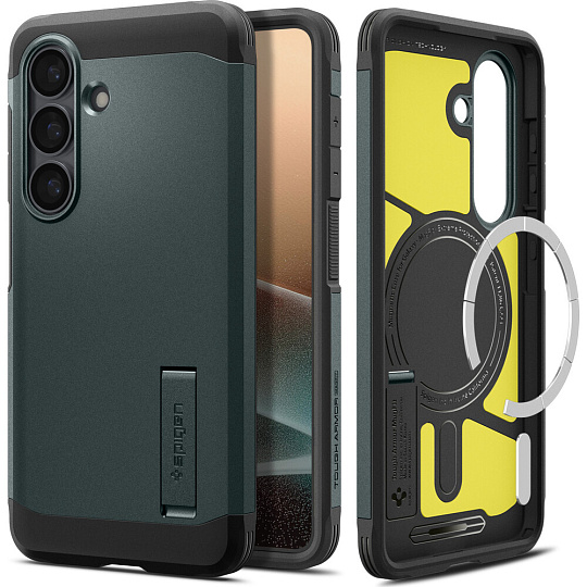 Spigen Tough Armor MagSafe kryt Samsung Galaxy S26+ zelený