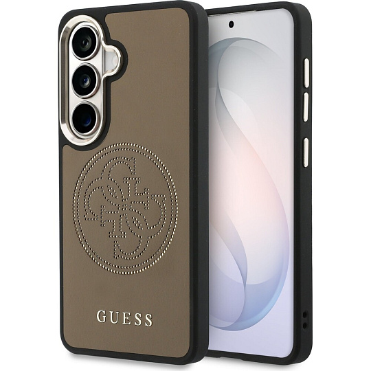 Guess PU Perforated 4G Logo Magnetic kryt Samsung Galaxy S26 hnědý
