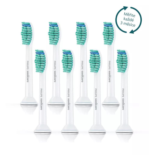 Philips HX6018/07 Sonicare ProResults, náhradní hlavice, standardní velikost, 8 kusů, nasazovací, bílá