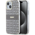 DKNY PC/TPU Repeat Pattern Tonal Stripe Magsafe kryt iPhone 15 béžový