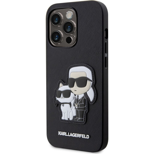 Karl Lagerfeld PU Saffiano Karl and Choupette NFT kryt pro iPhone 14 Pro Max černý