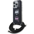 Karl Lagerfeld IML Crossbody K&CH Heads Zadní Kryt pro iPhone 16 Pro černý