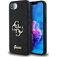 Guess PU Fixed Glitter 4G Metal Logo kryt iPhone 17e/16e černý