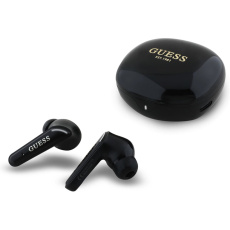 Guess Glossy Classic Logo TWS bezdrátová sluchátka černá