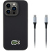 Lacoste Iconic Petit Pique Woven Logo MagSafe kryt iPhone 15 Pro černý + USB-C/USB-C kabel