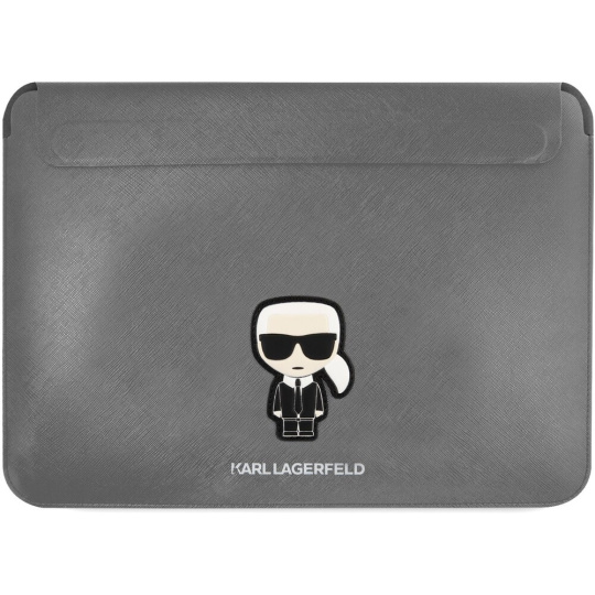 Karl Lagerfeld Saffiano Ikonik Computer Sleeve 16" stříbrný