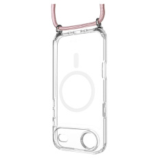 FIXED MagPure Neck kryt s růžovou šňůrkou na krk pro Apple iPhone Air