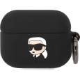 Karl Lagerfeld 3D Logo NFT Karl Head Silikonové pouzdro Airpods Pro černé