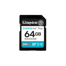 Kingston SDXC karta 64GB Canvas Go! Plus, R:200/W:160MB/s, Class 10, UHS-I, U3, V30