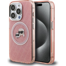 Karl Lagerfeld IML K&CH Heads Repeated Logo MagSafe kryt iPhone 15 Pro růžový Karl Lagerfeld IML K&CH Heads Repeated Logo MagSafe kryt iPhone 15 Pro růžový