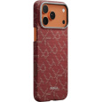 Pitaka Ultra-Slim Case MagSafe kryt iPhone 17 Pro Monogram-Gold/Red