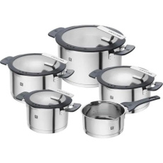 Zwilling Simplify sada 5 nerezových hrnců s poklicemi, slévací poklice, 18/10 nerezová ocel Zwilling Simplify sada 5 nerezových hrnců s poklicemi, slévací poklice, 18/10 nerezová ocel