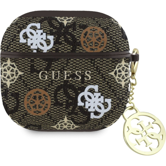 Guess PU 4G Peony Charm pouzdro AirPods 4 hnědé