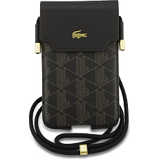 Lacoste PVC Blend Monogram Metal Logo kapsa na telefon XL hnědá