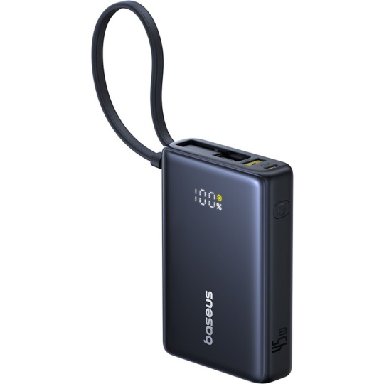 Baseus PicoGo powerbanka 10000mAh 45W s digitálním displejem a kabelem USB-C černá