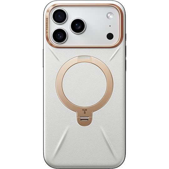 Torras Ostand Q3 VegSkin MagSafe kryt iPhone 17 Pro pearl gray