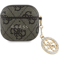 Guess 4G Script PC/PU Charm pouzdro AirPods 4 hnědé