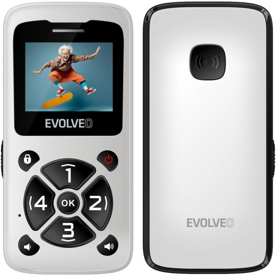 EVOLVEO EasyPhone ID mobilní telefon pro seniory bílý