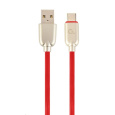 GEMBIRD Kabel USB 2.0 AM na Type-C kabel (AM/CM), 1m, pogumovaný, červený, blister, PREMIUM QUALITY