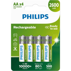 Philips R6B4B260/10 Nabíjecí baterie - 4x AA 2600mAh (Připraveny k použití)