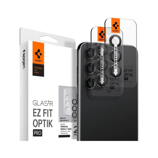 Spigen Glass EZ Fit Optik Pro 2 Pack tvrzené sklo na fotoaparát Samsung Galaxy S23/S23+