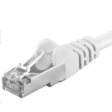 PREMIUMCORD Patch kabel CAT6a S-FTP, RJ45-RJ45, AWG 26/7 0,5m bílá