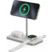 LINQ 3in1 Qi2 Wireless Charging Stand MagSafe nabíječka stříbrná/bílá