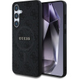 Guess PU Leather 4G Colored Ring MagSafe kryt Samsung Galaxy S25+ černý