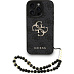 Guess PU 4G Metal Logo Strap kryt iPhone 16 Pro Max černý