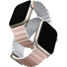 UNIQ Revix Premium Edition řemínek pro Apple Watch 49/46/45/44/42mm Blush (růžový/bílý)