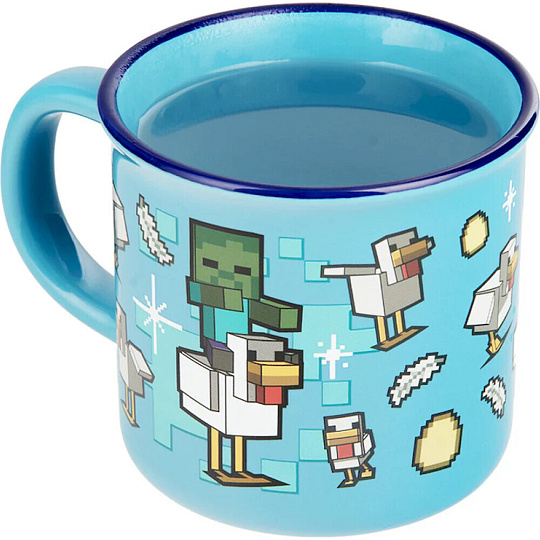 Keramický hrnek Paladone Minecraft - Chicken Jockey 350 ml (měnící se motiv)