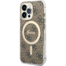 Guess 4G IML MagSafe kryt iPhone 13 Pro hnědý