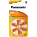 Panasonic PR13 (PR48) zinkovzduchová baterie do naslouchadel (6ks)