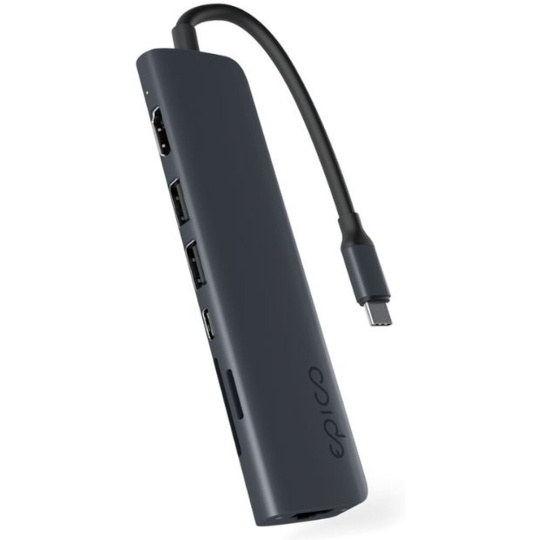 iWant 7v1 multimediální hub 8K s USB-C temně inkoustový iWant 7v1 multimediální hub 8K s USB-C temně inkoustový