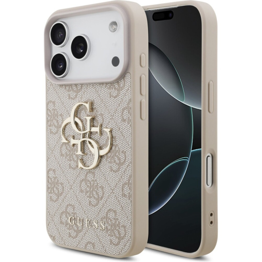 Guess PU 4G Metal Logo kryt iPhone 17 Pro růžový Guess PU 4G Metal Logo kryt iPhone 17 Pro růžový