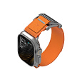 Aulumu A11 Mag Buckle Slim řemínek Apple Watch 49/46/45/44/42mm Silver Buckle/Orange Strap